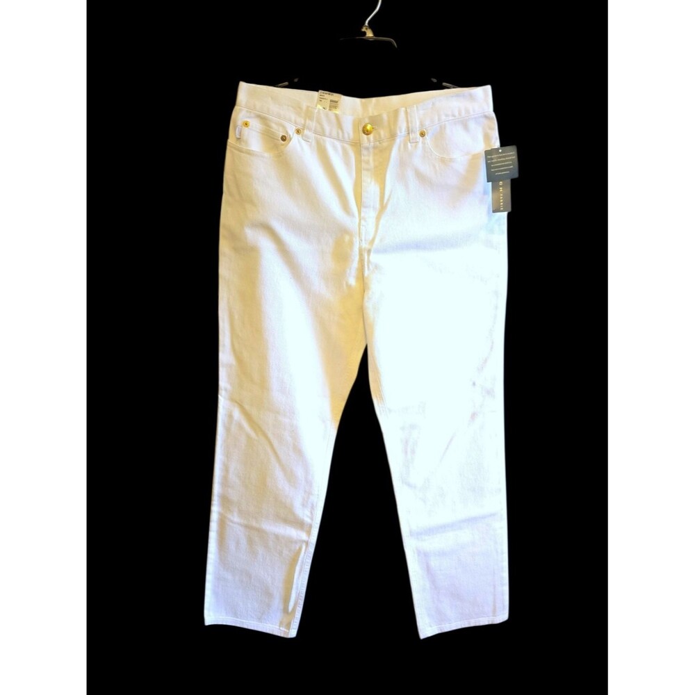 Lauren Ralph Lauren White High-Rise Straight Leg Stretch Jeans – NWT